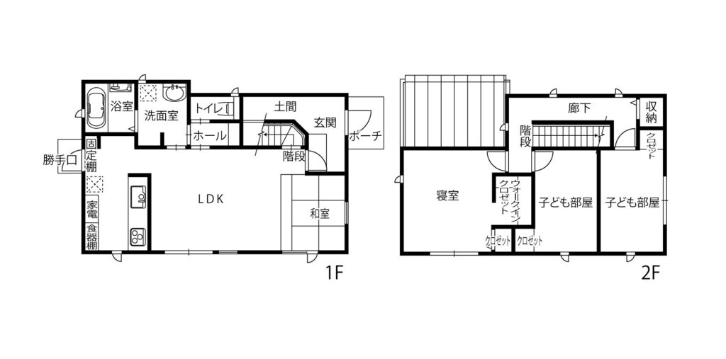 無垢材床と漆喰壁で快適なLDK スムーズな生活・家事動線も実現