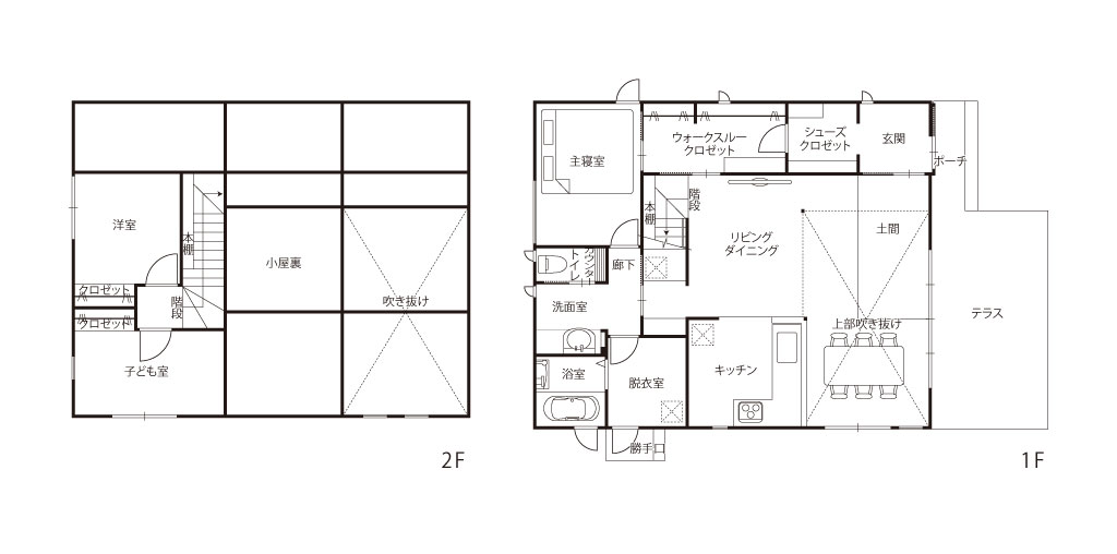屋外と屋内を緩やかにつなぐ家
